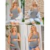 Ekouaer 3 Pack Women Maternity Tank Tops Ruch Side Basic Shirts Summer Postpartum Tops Sleeveless Pregnancy Workout Clothes(Black/Light Grey/White)