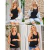 Ekouaer 3 Pack Women Maternity Tank Tops Ruch Side Basic Shirts Summer Postpartum Tops Sleeveless Pregnancy Workout Clothes(Dirty Pink/Black/Light Grey)