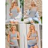 Ekouaer 3 Pack Women Maternity Tank Tops Ruch Side Basic Shirts Summer Postpartum Tops Sleeveless Pregnancy Workout Clothes(Dirty Pink/Black/Light Grey)
