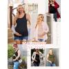 Ekouaer 3 Pack Women Maternity Tank Tops Ruch Side Basic Shirts Summer Postpartum Tops Sleeveless Pregnancy Workout Clothes(Light Grey/Black/Lake Green)