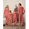 Ekouaer Christmas Onesie Matching Family Elk Antler Hooded Zipper One Piece Long Sleeve Pajamas with Pockets Snowman Red Women M
