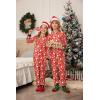 Ekouaer Christmas Onesie Matching Family Elk Antler Hooded Zipper One Piece Long Sleeve Pajamas with Pockets Snowman Red Women M