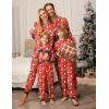 Ekouaer Christmas Onesie Matching Family Elk Antler Hooded Zipper One Piece Long Sleeve Pajamas with Pockets Snowman Red Women M