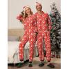 Ekouaer Christmas Onesie Matching Family Elk Antler Hooded Zipper One Piece Long Sleeve Pajamas with Pockets Snowman Red Women M