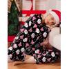 Ekouaer Christmas Pajamas Womens Long Sleeve Button Down Sleepwear Holiday Matching Pjs Comfy Long Pants Lounge Set S-XXL(Christmas Black Santa)