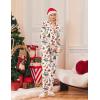 Ekouaer Christmas Pajamas Womens Long Sleeve Button Down Sleepwear Holiday Matching Pjs Comfy Long Pants Lounge Set S-XXL(Christmas Champagne)