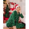 Ekouaer Christmas Pajamas Womens Long Sleeve Button Down Sleepwear Holiday Matching Pjs Comfy Long Pants Lounge Set S-XXL(Christmas Green)