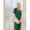 Ekouaer Christmas Pajamas Womens Long Sleeve Button Down Sleepwear Holiday Matching Pjs Comfy Long Pants Lounge Set S-XXL(Christmas Green)