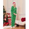 Ekouaer Christmas Pajamas Womens Long Sleeve Button Down Sleepwear Holiday Matching Pjs Comfy Long Pants Lounge Set S-XXL(Christmas Green Deer Pattern)