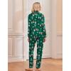 Ekouaer Christmas Pajamas Womens Long Sleeve Button Down Sleepwear Holiday Matching Pjs Comfy Long Pants Lounge Set S-XXL(Christmas Green Snowman)