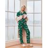 Ekouaer Christmas Pajamas Womens Long Sleeve Button Down Sleepwear Holiday Matching Pjs Comfy Long Pants Lounge Set S-XXL(Christmas Green Snowman)