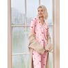 Ekouaer Christmas Pajamas Womens Long Sleeve Button Down Sleepwear Holiday Matching Pjs Comfy Long Pants Lounge Set S-XXL(Christmas Pink Candy)