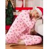 Ekouaer Christmas Pajamas Womens Long Sleeve Button Down Sleepwear Holiday Matching Pjs Comfy Long Pants Lounge Set S-XXL(Christmas Pink Gingerbread Man)