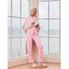 Ekouaer Christmas Pajamas Womens Long Sleeve Button Down Sleepwear Holiday Matching Pjs Comfy Long Pants Lounge Set S-XXL(Christmas Pink Gingerbread Man)