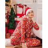 Ekouaer Christmas Pajamas Womens Long Sleeve Button Down Sleepwear Holiday Matching Pjs Comfy Long Pants Lounge Set S-XXL(Christmas Red Food)