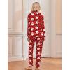 Ekouaer Christmas Pajamas Womens Long Sleeve Button Down Sleepwear Holiday Matching Pjs Comfy Long Pants Lounge Set S-XXL(Christmas Red Santa)