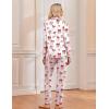 Ekouaer Christmas Pajamas Womens Long Sleeve Button Down Sleepwear Holiday Matching Pjs Comfy Long Pants Lounge Set S-XXL(White Red Bow Knot)