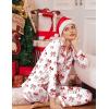 Ekouaer Christmas Pajamas Womens Long Sleeve Button Down Sleepwear Holiday Matching Pjs Comfy Long Pants Lounge Set S-XXL(White Red Bow Knot)