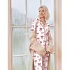 Ekouaer Christmas Pajamas Womens Long Sleeve Button Down Sleepwear Holiday Matching Pjs Comfy Long Pants Lounge Set S-XXL(White Red Bow Knot)