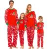 Ekouaer Christmas Pajamas for Family Matching Sets Long Sleeve Xmas Pj Set Soft Holiday Sleepwear S-XXL(Pat2-red)
