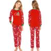 Ekouaer Christmas Pajamas for Family Matching Sets Long Sleeve Xmas Pj Set Soft Holiday Sleepwear S-XXL(Pat2-red)