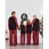 Ekouaer Christmas Pajamas for Family Matching Sets Long Sleeve Xmas Pj Set Soft Holiday Sleepwear S-XXL(Pat4-plaid)