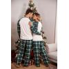 Ekouaer Christmas Pajamas for Family Matching Sets Long Sleeve Xmas Pj Set Soft Holiday Sleepwear S-XXL(Pat7-plaid)