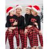 Ekouaer Christmas Pajamas for Family Matching Sets Long Sleeve Xmas Pj Set Soft Holiday Sleepwear S-XXL(Pat9-plaid)
