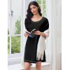 Ekouaer Cotton Nightgowns for Women Oversized Sleepshirt Tshirt Night Gown Short Sleeve Night Shirt Casual Soft Sleepwear(Black)