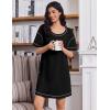 Ekouaer Cotton Nightgowns for Women Oversized Sleepshirt Tshirt Night Gown Short Sleeve Night Shirt Casual Soft Sleepwear(Black)