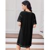 Ekouaer Cotton Nightgowns for Women Oversized Sleepshirt Tshirt Night Gown Short Sleeve Night Shirt Casual Soft Sleepwear(Black)