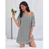 Ekouaer Cotton Nightgowns for Women Oversized Sleepshirt Tshirt Night Gown Short Sleeve Night Shirt Casual Soft Sleepwear(Black White Floral)