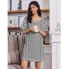 Ekouaer Cotton Nightgowns for Women Oversized Sleepshirt Tshirt Night Gown Short Sleeve Night Shirt Casual Soft Sleepwear(Black White Floral)