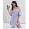 Ekouaer Cotton Nightgowns for Women Oversized Sleepshirt Tshirt Night Gown Short Sleeve Night Shirt Casual Soft Sleepwear(Floral Purple)