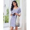 Ekouaer Cotton Nightgowns for Women Oversized Sleepshirt Tshirt Night Gown Short Sleeve Night Shirt Casual Soft Sleepwear(Floral Purple)