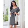 Ekouaer Cotton Nightgowns for Women Oversized Sleepshirt Tshirt Night Gown Short Sleeve Night Shirt Casual Soft Sleepwear(Grey)