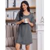 Ekouaer Cotton Nightgowns for Women Oversized Sleepshirt Tshirt Night Gown Short Sleeve Night Shirt Casual Soft Sleepwear(Grey)