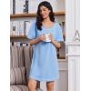 Ekouaer Cotton Nightgowns for Women Oversized Sleepshirt Tshirt Night Gown Short Sleeve Night Shirt Casual Soft Sleepwear(Light Blue)