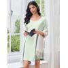 Ekouaer Cotton Nightgowns for Women Oversized Sleepshirt Tshirt Night Gown Short Sleeve Night Shirt Casual Soft Sleepwear(Light Green)