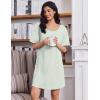 Ekouaer Cotton Nightgowns for Women Oversized Sleepshirt Tshirt Night Gown Short Sleeve Night Shirt Casual Soft Sleepwear(Light Green)