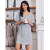 Ekouaer Cotton Nightgowns for Women Oversized Sleepshirt Tshirt Night Gown Short Sleeve Night Shirt Casual Soft Sleepwear(Light Grey)