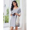 Ekouaer Cotton Nightgowns for Women Oversized Sleepshirt Tshirt Night Gown Short Sleeve Night Shirt Casual Soft Sleepwear(Light Grey)