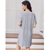 Ekouaer Cotton Nightgowns for Women Oversized Sleepshirt Tshirt Night Gown Short Sleeve Night Shirt Casual Soft Sleepwear(Light Grey)