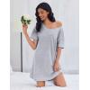 Ekouaer Cotton Nightgowns for Women Oversized Sleepshirt Tshirt Night Gown Short Sleeve Night Shirt Casual Soft Sleepwear(Light Grey)