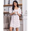Ekouaer Cotton Nightgowns for Women Oversized Sleepshirt Tshirt Night Gown Short Sleeve Night Shirt Casual Soft Sleepwear(Light Pink Floral)