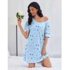 Ekouaer Cotton Nightgowns for Women Oversized Sleepshirt Tshirt Night Gown Short Sleeve Night Shirt Casual Soft Sleepwear(Moon Star)