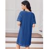Ekouaer Cotton Nightgowns for Women Oversized Sleepshirt Tshirt Night Gown Short Sleeve Night Shirt Casual Soft Sleepwear(Navy)