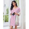 Ekouaer Cotton Nightgowns for Women Oversized Sleepshirt Tshirt Night Gown Short Sleeve Night Shirt Casual Soft Sleepwear(Pink Floral)