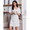 Ekouaer Cotton Nightgowns for Women Oversized Sleepshirt Tshirt Night Gown Short Sleeve Night Shirt Casual Soft Sleepwear(Purple Green Floral)