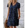 Ekouaer Cotton Nightgowns for Women Short Sleeve Womens Nightgown V Neck Sleep Shirts for Women Soft Sleepwear S-XXXL(Black Star)